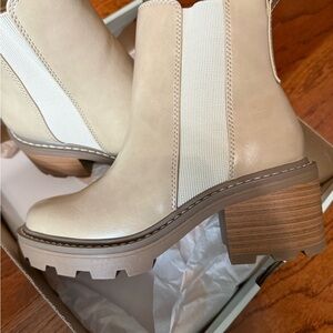 Women's Chunky Chelsea Ankle Boot in Light Beige